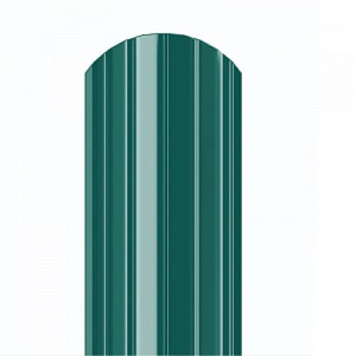 Металлический штакетник Полукруг  0.5x1800 RAL 6005 Зелёный